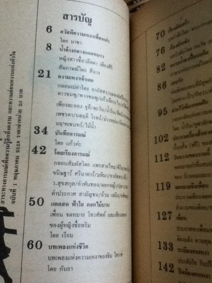 คนเหงา นิตยสารรายสะดวกในเครือสู่ฝัน ฉบับที่ 1 พฤษภาคม 2528