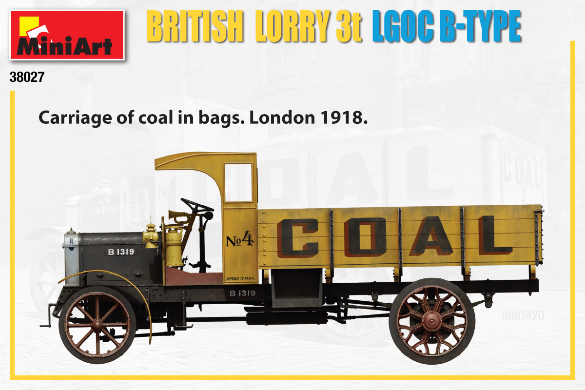 โมเดลรถบรรทุก MiniArt ขนาด 1/35 MI38027 British Lorry 3T LGOC B-Type