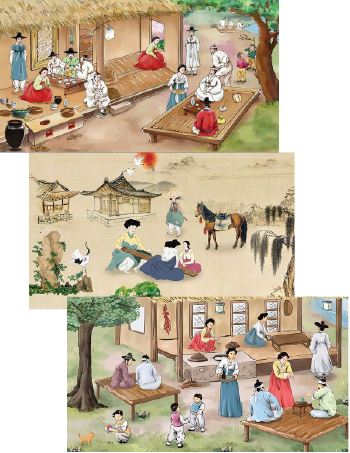 วอลเปเปอร์สไตล์เกาหลี 한국식 바탕화면 Korean Style Wallpaper สำหรับตกแต่งสำหรับตกแต่งสถานที่ต่างๆ ห้องเรียน ห้องสมุด ห้องอาหาร