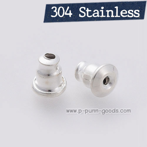 แป้นต่างหูสแตนเลส 5x6 มม.- สีเงิน (304 Stainless Steel)