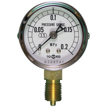 Common pressure gauge A type Φ 50 : TOKO : AT1/4G 50x 0.2 MPa