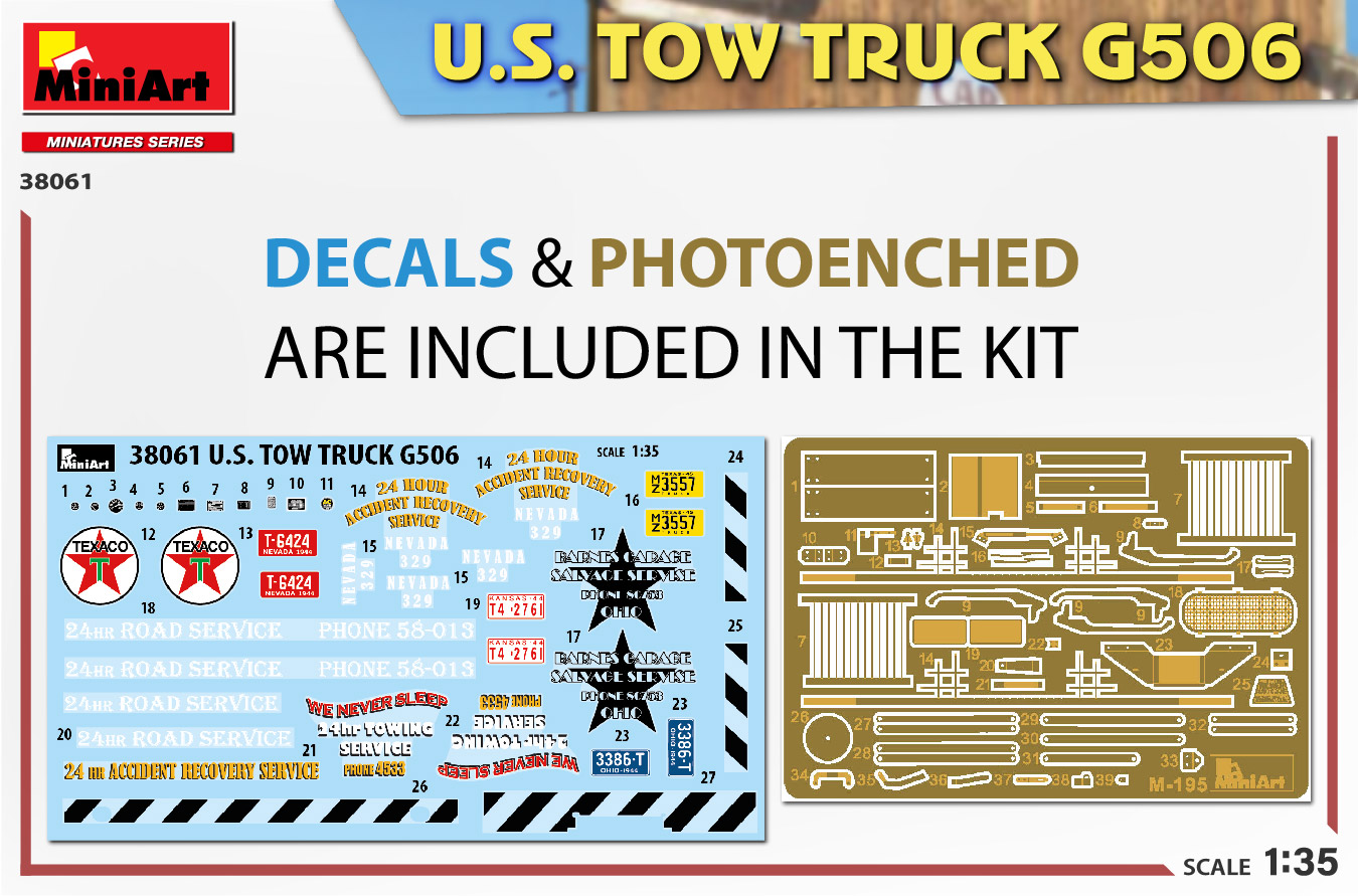 โมเดลรถลากจูง MiniArt ขนาด 1/35 MI38061 U.S. TOW TRUCK G506