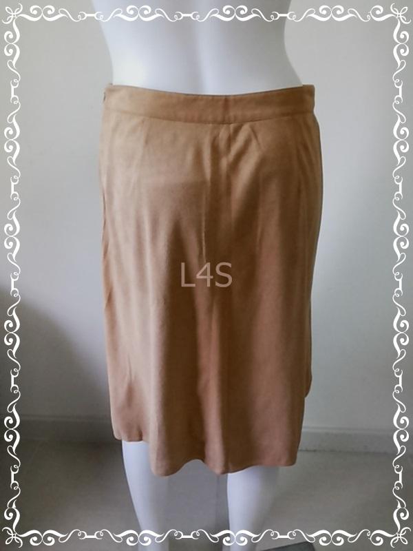 FF01307 -กระโปรง สีน้ำตาล แบรนด์เนม JASPAL เอว 27 นิ้ว