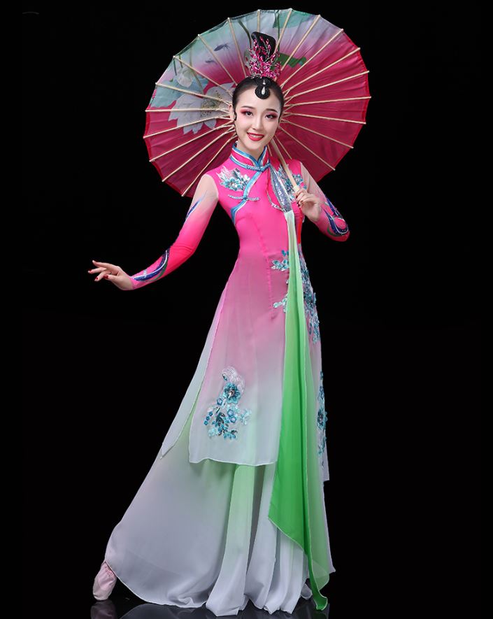 2019 ชุดฟ้อนรำจัสมินสตรีจีน 2019茉莉花古典舞演出服女飘逸 2019 Chinese Female Jasmine Classical Dance Costume