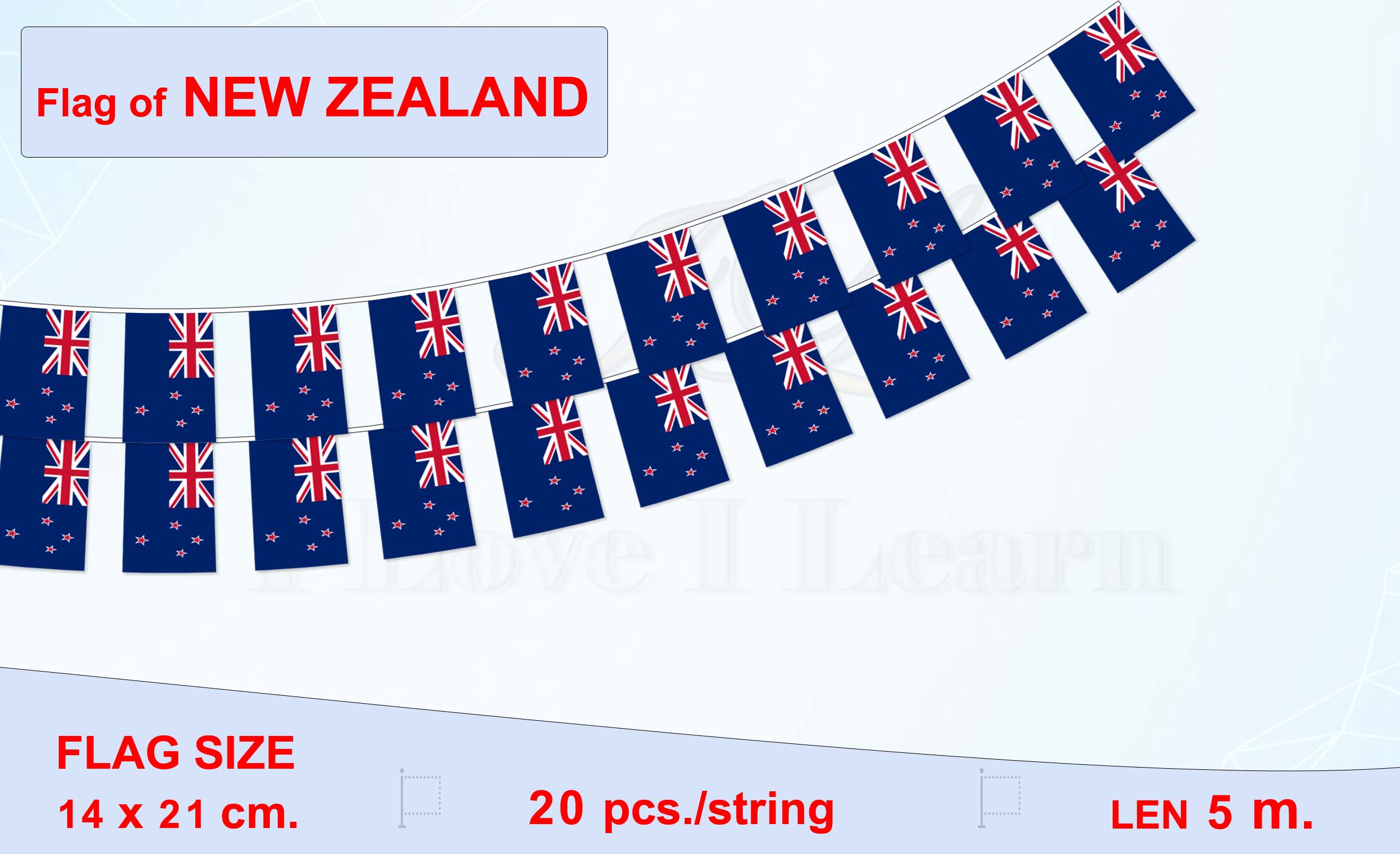 ธงชาติประเทศนิวซีแลนด์ (ธงราวนิวซีแลนด์) New Zealand Flag Small Flag Decoration ธงชาติประเทศนิวซีแลนด์ สำหรับประดับตกแต่งในงาน ตกแต่งสถานที่ ราคาถูก