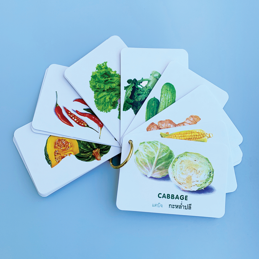 Book World Flash Card บัตรภาพ ผักแสนอร่อย แถมห่วงคล้อง