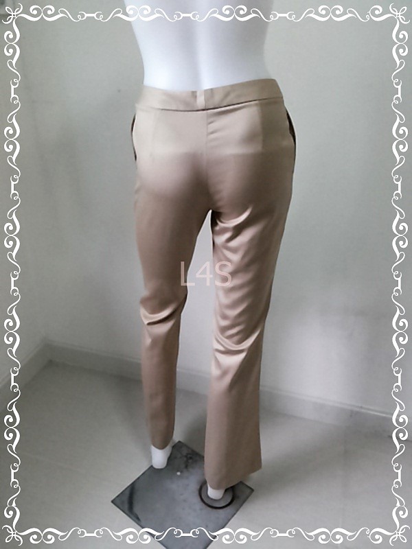 FF06011-กางเกงผ้า สีกากี มือสอง x=act เอว 26 นิ้ว