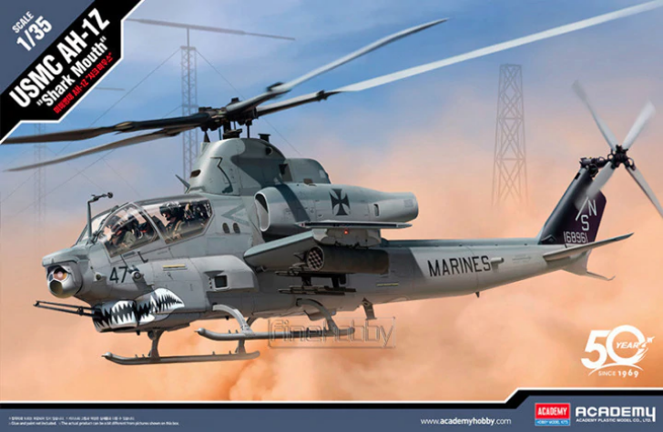 โมเดลเฮลิคอปเตอร์ Academy ขนาด 1/35 AC12127 USMC AH-1Z "Shark Mouth"