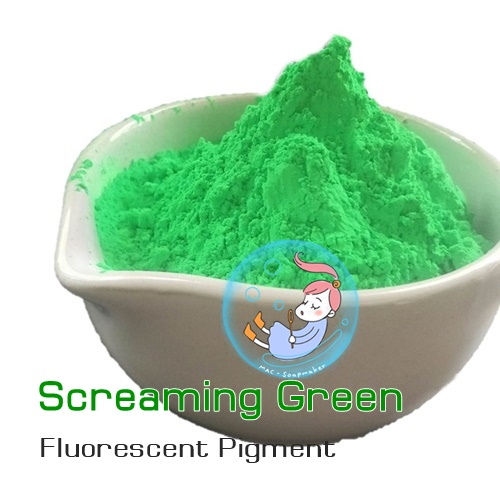 Color Green : Screaming Green(SG-818)-สีเขียวหวีด / fluorescent pigment เม็ดสีเรืองแสงให้สีสว่างกว่าสีทั่วไป แต่ไม่เรืองแสงในที่มืด