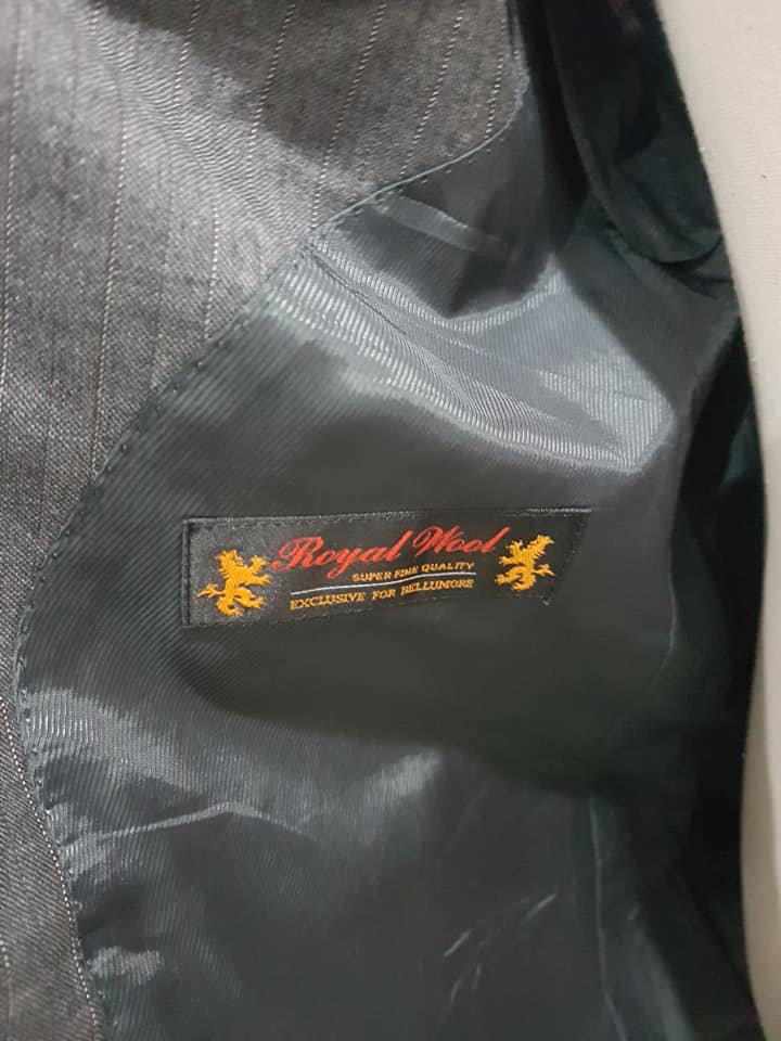 SUIT C0016 เสื้อสูทชาย มือสอง สีเทา BELLUMORE อก 40 นิ้ว