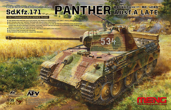 โมเดลรถถัง Meng Model ขนาด 1/35 TS-035 German Medium Tank Sd.Kfz.171 PANTHER Ausf.A LATE