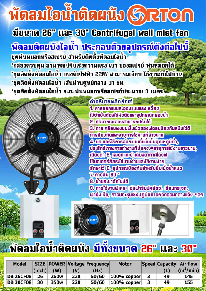 พัดลมไอหมอก30นิ้ว, พัดลมไอน้ำ26นิ้ว ,จำหน่ายพัดลมไอน้า, พัดลมไอน้ำติดผนัง, ขายพัดลมไอหมอกติดผนัง, พร้อมการรับประกัน จากโรงงานผู้ผลิต