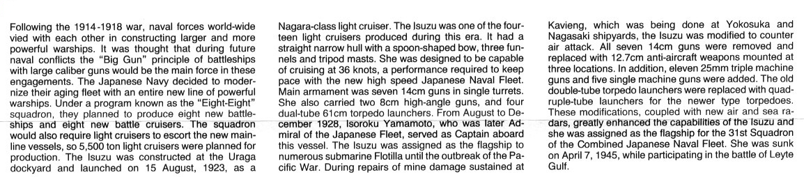 โมเดลเรือรบทามิย่า ขนาด 1/700 Tamiya TA31323 Japanese Light Cruiser Isuzu