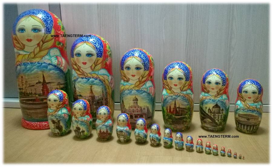 ตุ๊กตาแม่ลูกดก (Matryoshka) - Premium Doll ชุด 20 ตัว