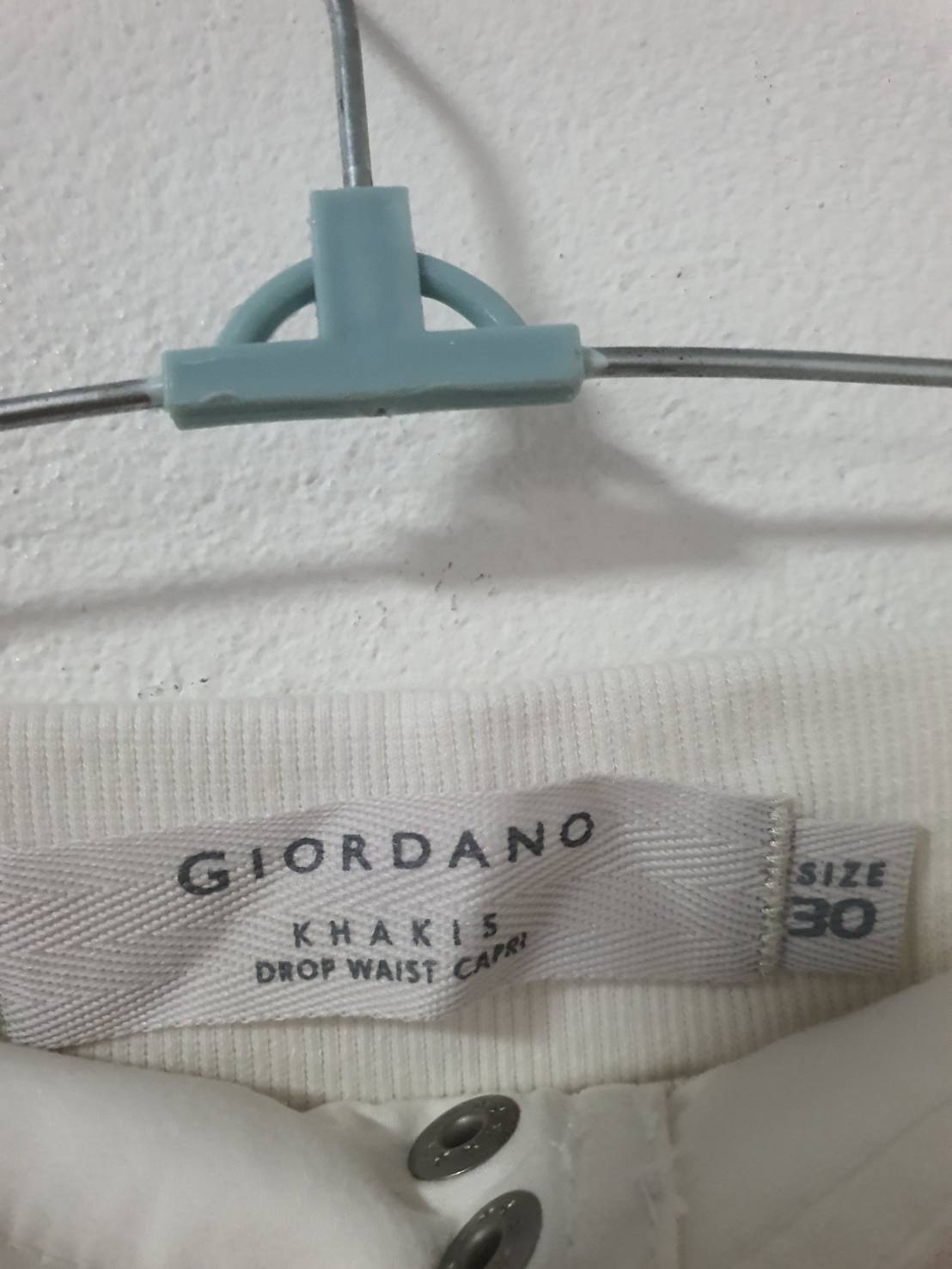 FF06321 กางเกงผ้ามือสอง สีขาว แบรนด์ GIORDANO เอว 34-36 นิ้ว