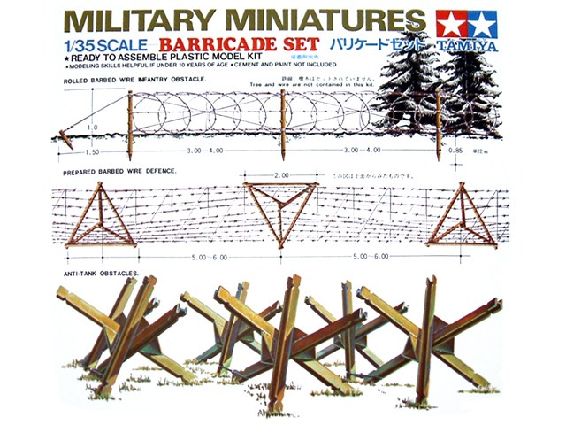 โมเดลฟิกเกอร์ชุดอุปกรณ์กีดขวาง Tamiya ขนาด 1/35 TA35027 Barricade Set Kit
