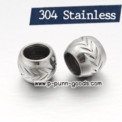 ลูกปัด Stainless Steel ทรงกระบอก 10x8มม.