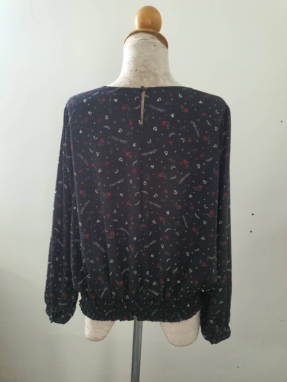 FF05719 เสื้อชีฟอง สีดำ มือสอง แบรนด์ GU อก 40 นิ้ว