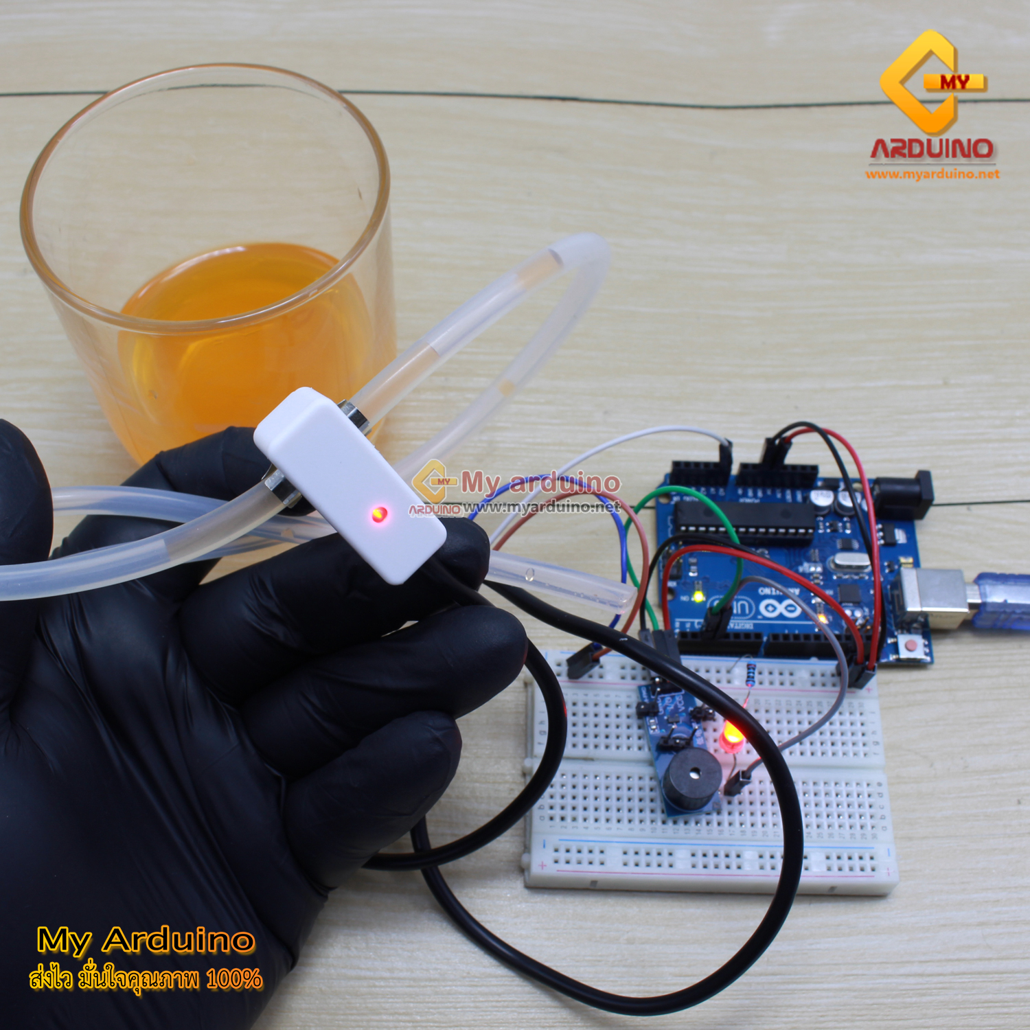 สอนใช้งาน Arduino เซ็นเซอร์วัดระดับน้ำของเหลวแบบไร้สัมผัส liquid level ...