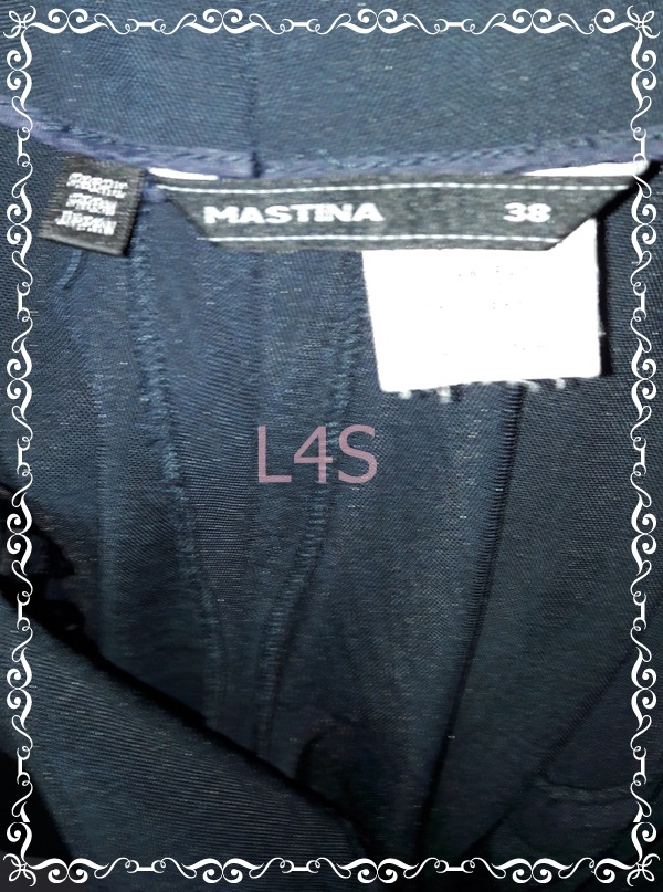 FF01333 -กางเกงผ้า มือสอง สีน้ำเิงินกรมท่า MASTINA เอว 28 นิ้ว