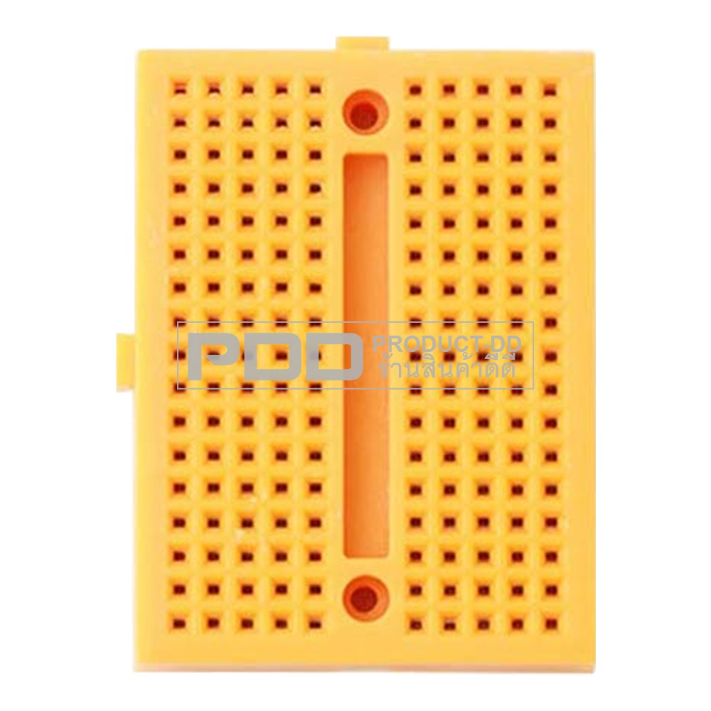 โปรโต้บอร์ด เบรดบอร์ด ขนาดเล็ก 170 ช่อง สีเหลือง สำหรับทดลองวงจรอิเล็กทรอนิกส์