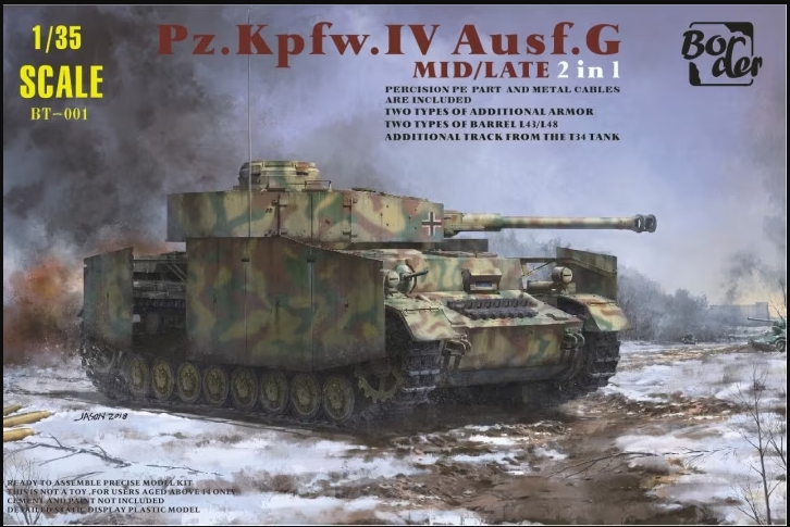 โมเดลรถถัง Border Model ขนาด 1/35 BT-001 PZ.Kpfw.IV Ausf.G Mid/Late (2 in 1)