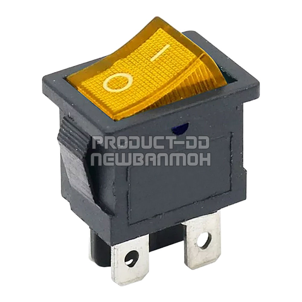 KCD1 สวิตช์กระดก ON-OFF (I-O) 4 ขา สีส้มมีไฟ 6A 250V AC