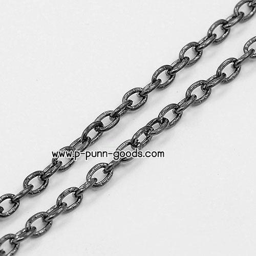 โซ่สร้อย Cross Chain ขนาด 3x4 มม สีดำเมทาลิก (1 เมตร)