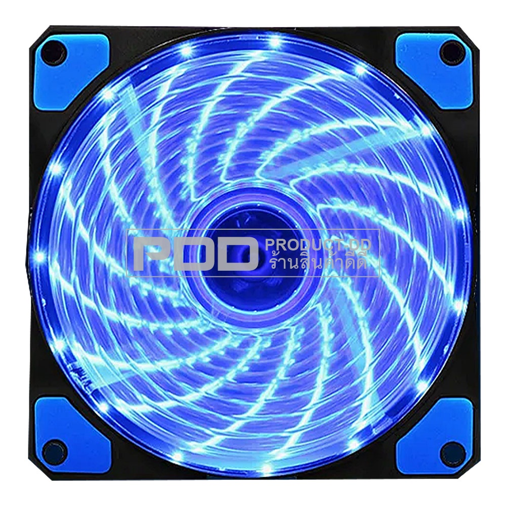 พัดลมระบายความร้อน CPU มีไฟ LED สีน้ำเงิน DC 12V 12025SL ขนาด 4.5 นิ้ว 12x12x2.5 ซม.