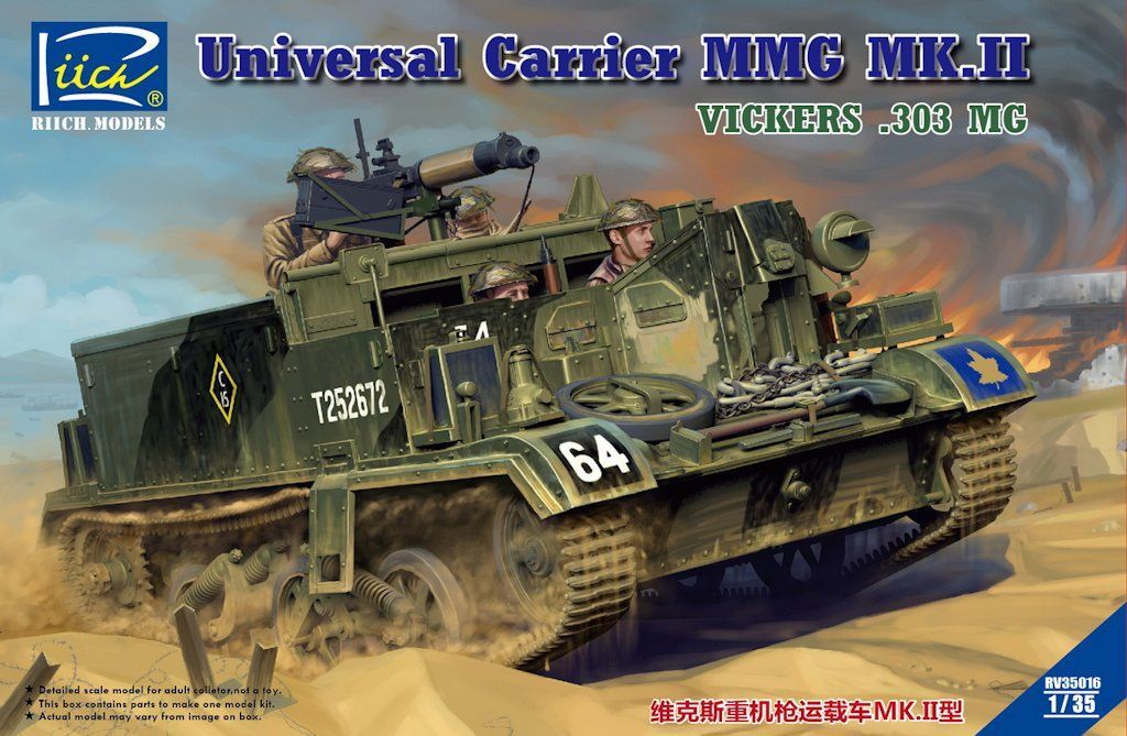 โมเดลรถถัง Riich ขนาด 1/35 RV35016 Universal Carrier MMG Mk.II (Vickers .303 MMG Carrier)