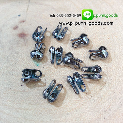 ตัวครอบโซ่ไข่ปลา สีดำเมทาลิค 2.4 มม.