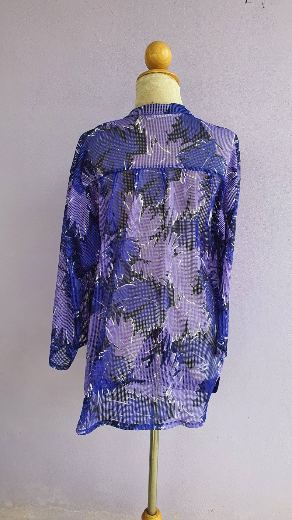 FF02833 เสื้อแฟชั่นมือสอง สีน้ำเงินอมม่วง แบรนด์ roxanne อก 43 นิ้ว