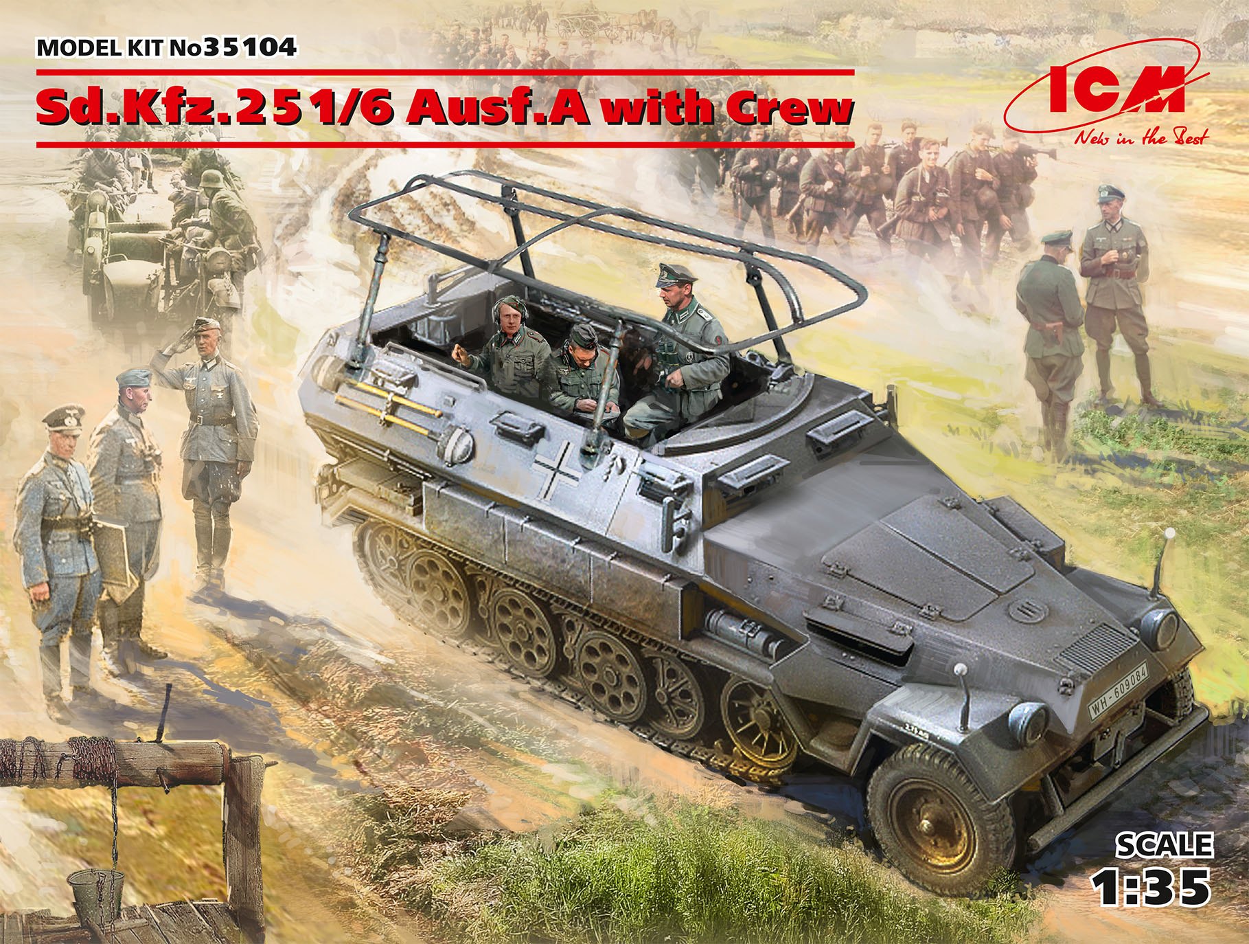 โมเดลรถถัง ICM ขนาด 1/35 ICM35104 Sd.Kfz.251/6 Ausf.A with Crew