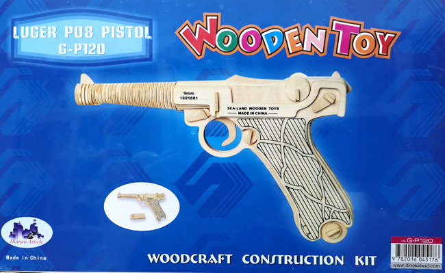 Dinokids3D ตัวต่อไม้ 3 มิติ ปืนพก Luger P08 pistol จิ๊กซอว์ไม้ โมเดลไม้ 3 มิติ
