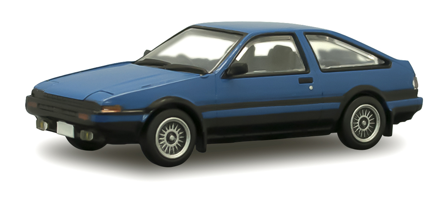 โมเดลรถญี่ปุ่นจำลองขนาด 1/64 เอฟทอย ชุดรถญี่ปุ่นคลาสสิค ชุด 5 #1-D Toyota Sprinter Trueno AE86 Blue