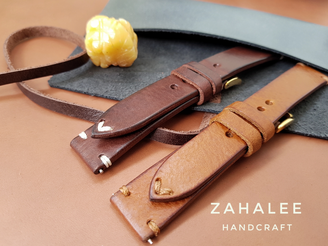 (สินค้าในรูปหมดสามารถสั่งตัดได้) Zahalee HandCraft สายนาฬิกาหนังแท้italy ตัดเย็บแนว minimal style