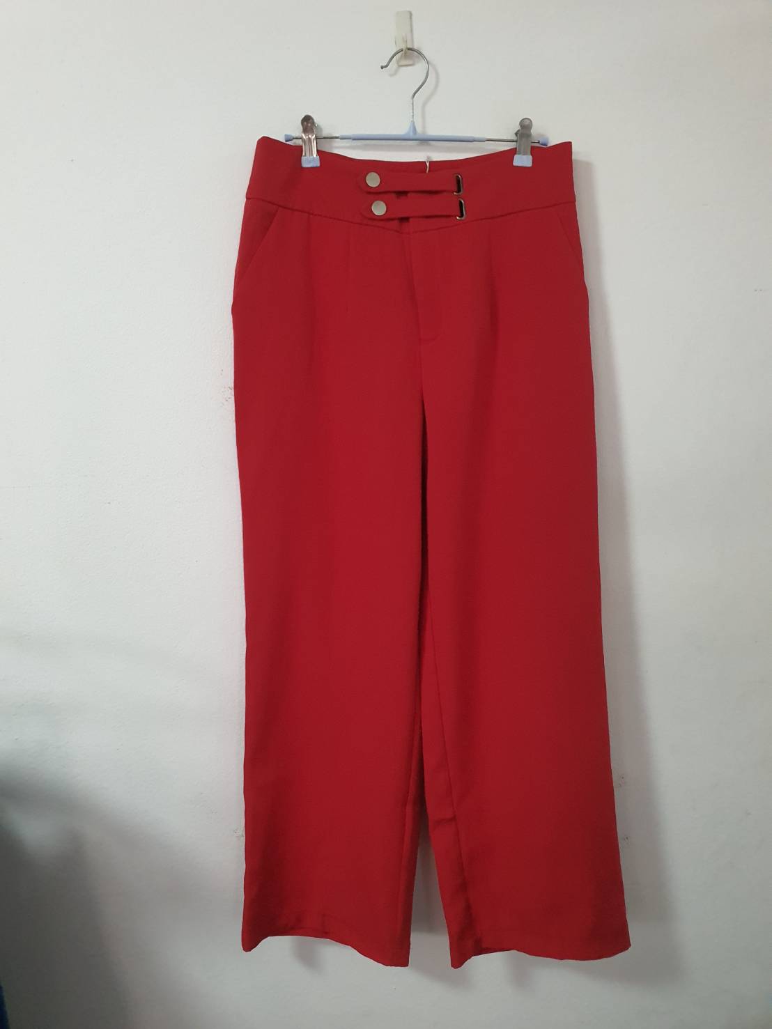 FF06339 กางเกงผ้า สีแดง ของใหม่ CAMS เอว 29 นิ้ว