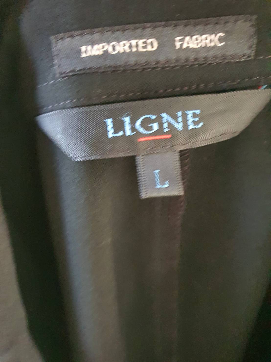 FF05878 เสิ้อคลุมสีดำ มือสอง แบรนด์ช้อป LIGNE อก 36 นิ้ว