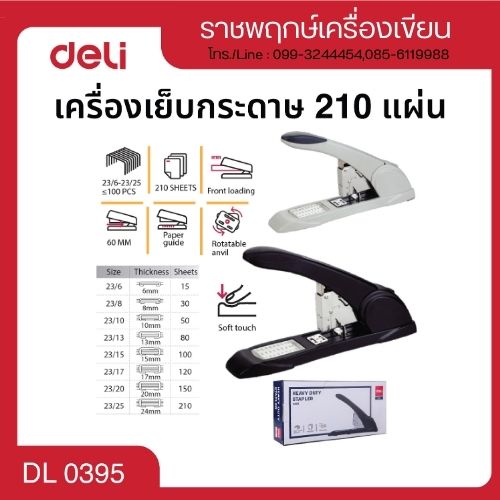เครื่องเย็บกระดาษ 210แผ่น deli