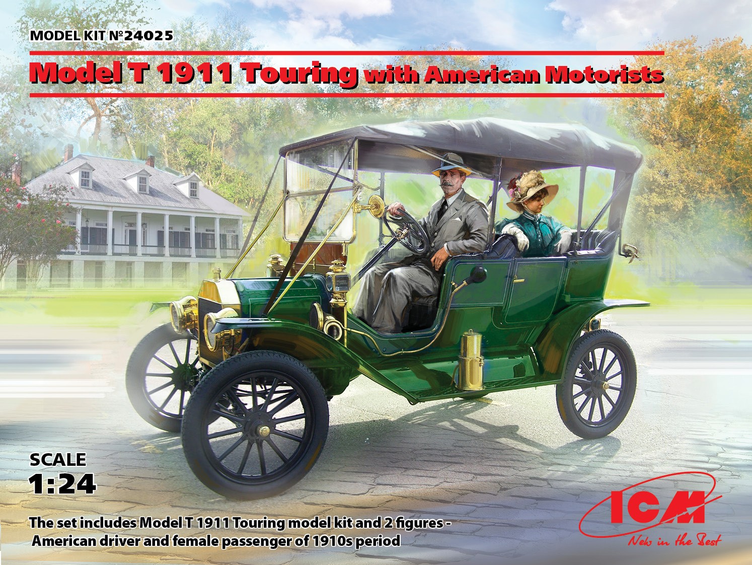 โมเดลฟิกเกอร์ ICM ขนาด 1/24 ICM24025 Model T 1911 Touring with American Motorists