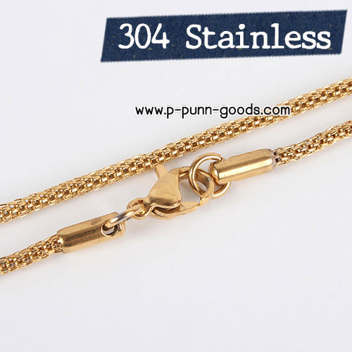 สร้อยคอ Stainless Steel Lantern Chain สีทอง 2มม 18 นิ้ว