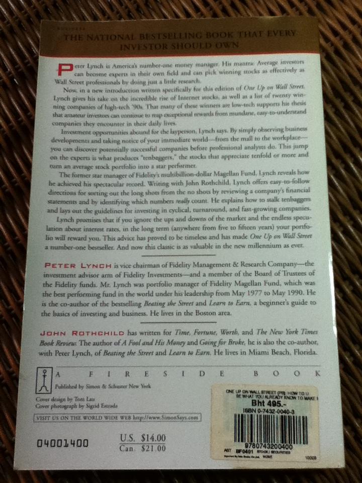 ONE UP ON WALL STREET/ Peter Lynch, John Rothchild