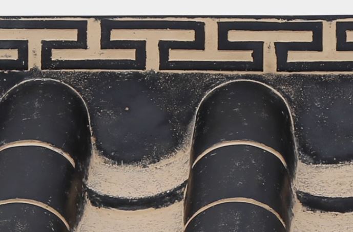 หลังคากระเบื้องแบบจีน แบบเกาหลี แบบญี่ปุ่น ลายคลาสสิก สำหรับตกแต่งสถานที่ต่างๆ Chinese Korean Japanese Tile Decoration Double Dragons Creative Tile Decoration