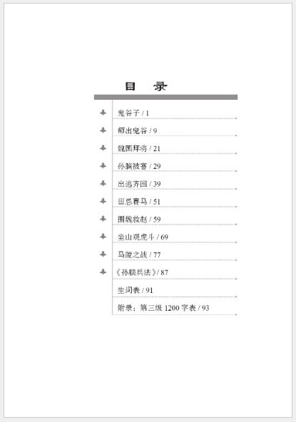 หนังสืออ่านนอกเวลาภาษาจีนระดับ 3-12 ประวัติศาสตร์จีน เรื่องราวของ "ซุนปินมหาบุรุษสมองไม่เคยยอมพิการ" 学汉语分级读物（第3级）历史故事12: 孙膑的故事 Graded Readers for Chinese Language Learners (Level 3) Historical Stories 12: The Story of Sun Bin