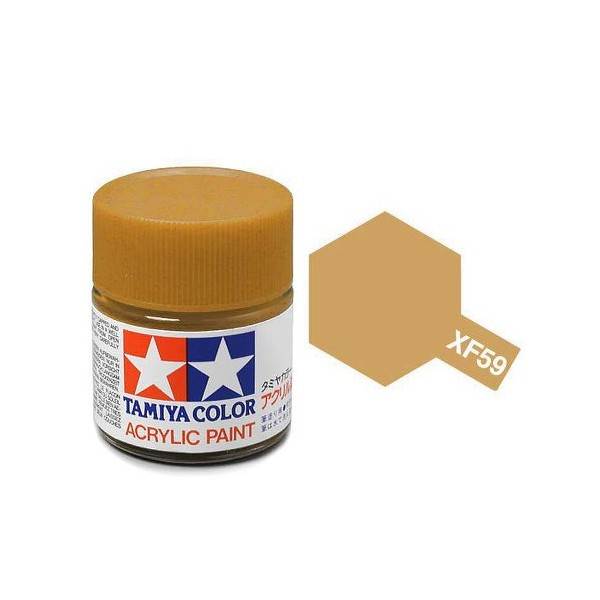 สีทาโมเดลสูตรน้ำอะคริลิกทามิย่า Tamiya Acrylic XF-59 Desert Yellow (10 ml)