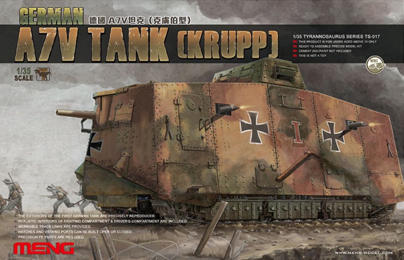 โมเดลรถถัง Meng Model ขนาด 1/35 TS-017 German A7V Tank (KRUPP)