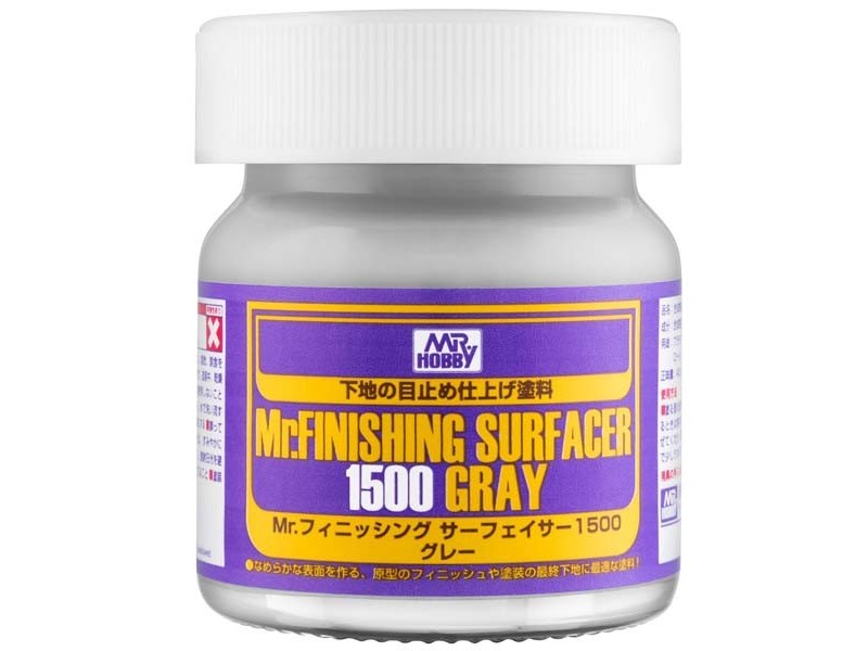 สีรองพื้นโมเดลมิสเตอร์ฮอบบี้แบบขวด SF289 Mr.Finishing Surfacer 1500 Gray สีรองพื้นสีเทา 40ml