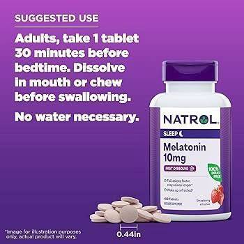 Natrol Melatonin Time Release Fast Dissolve 10 mg 100 Tab #Stawberry [ แพคเกจใหม่ ]