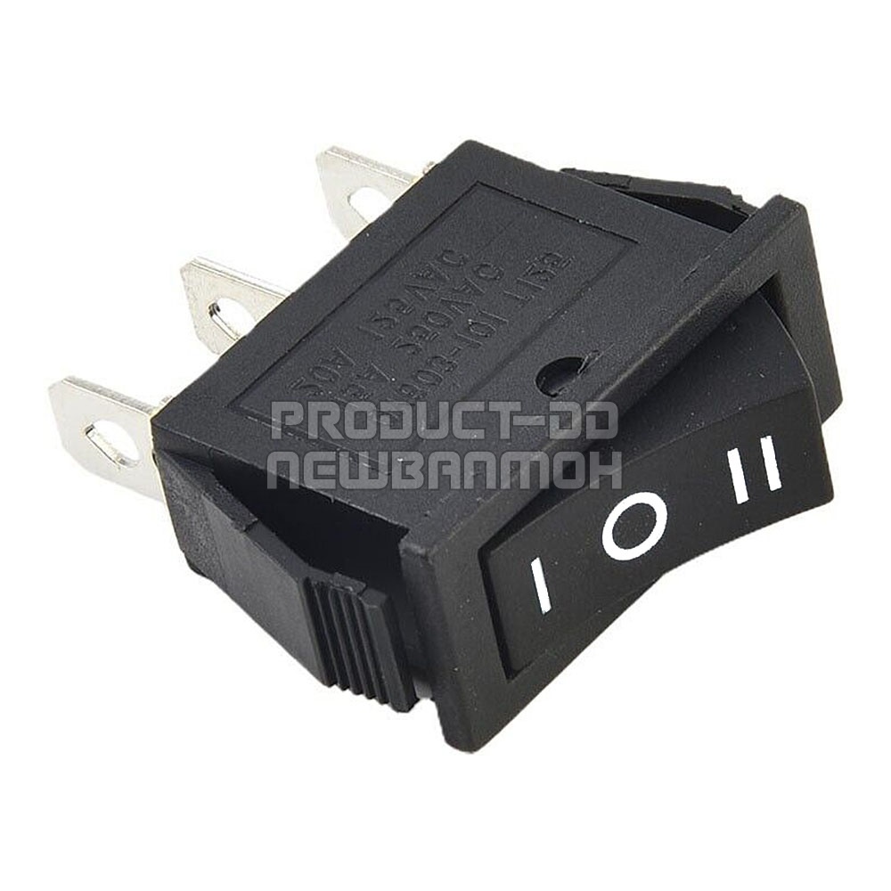 KCD3 สวิตช์กระดก ON-OFF-ON (l-O-ll) 3 ขา สีดำ 15A 250V AC