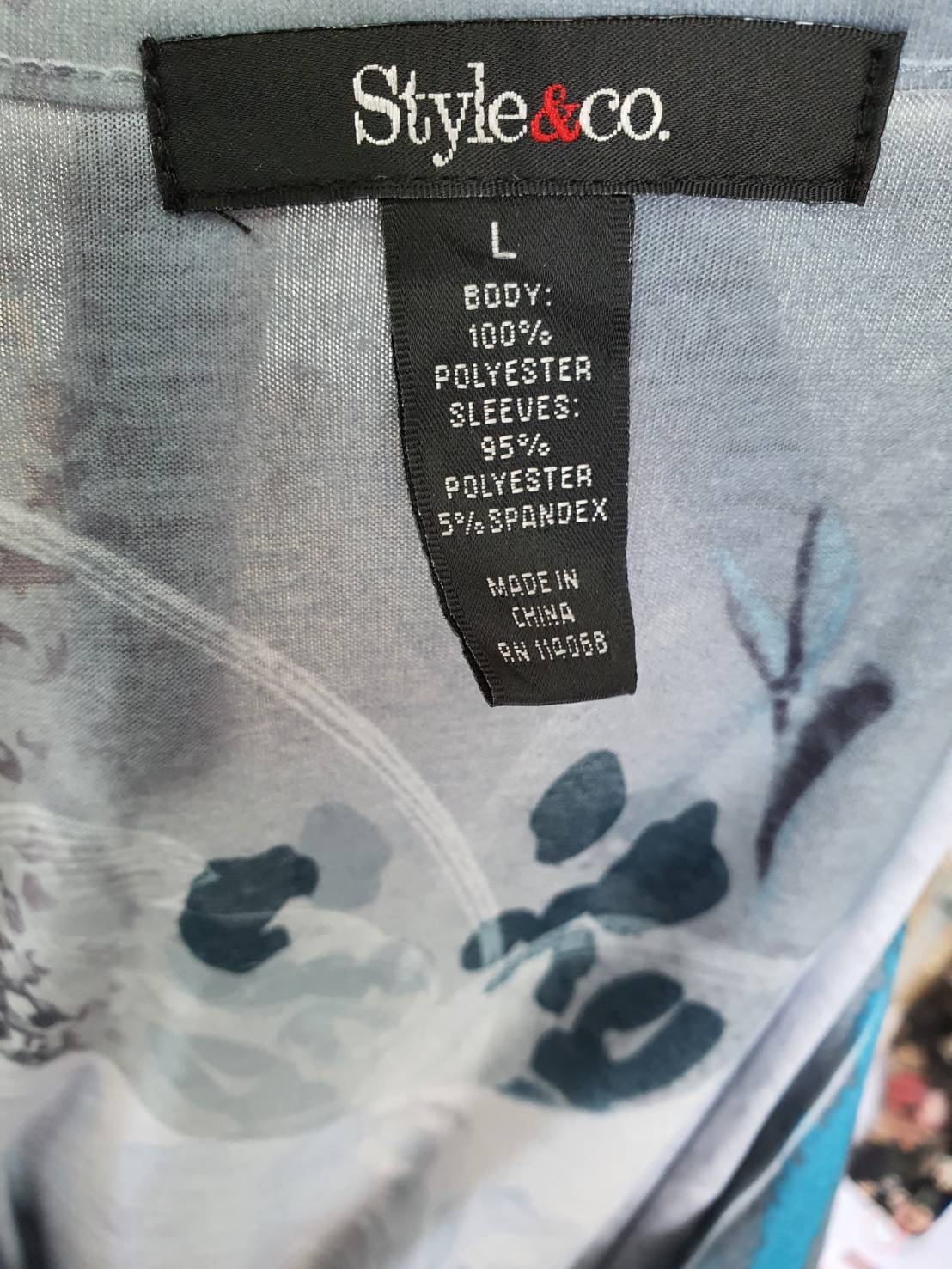 FF04233 ของใหม่ เสื้อแฟชั่น สีฟ้าขาวลาย แบรนด์ Style&co. อก 42-45 นิ้ว